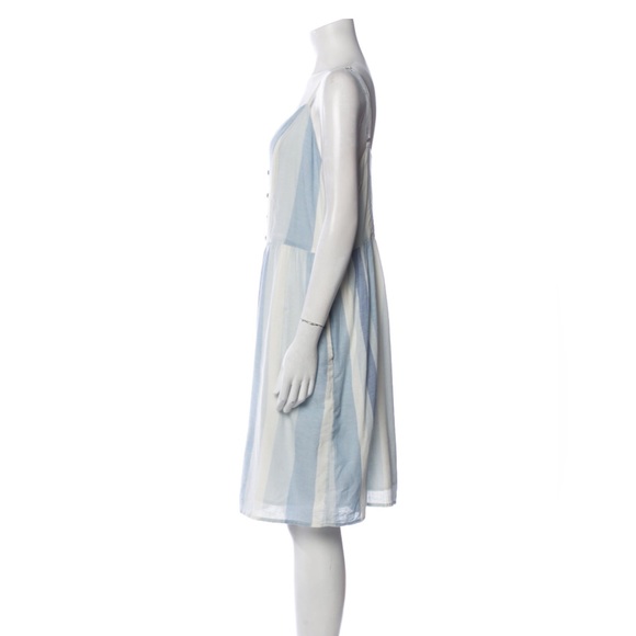 Joie Striped Blue Linen Dress | size 12 - Picture 2 of 6